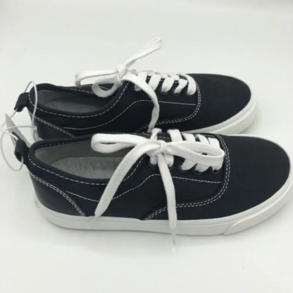 Old Navy Toddler Boys Lace Up Black/White Canvas Sneakers Sz 13